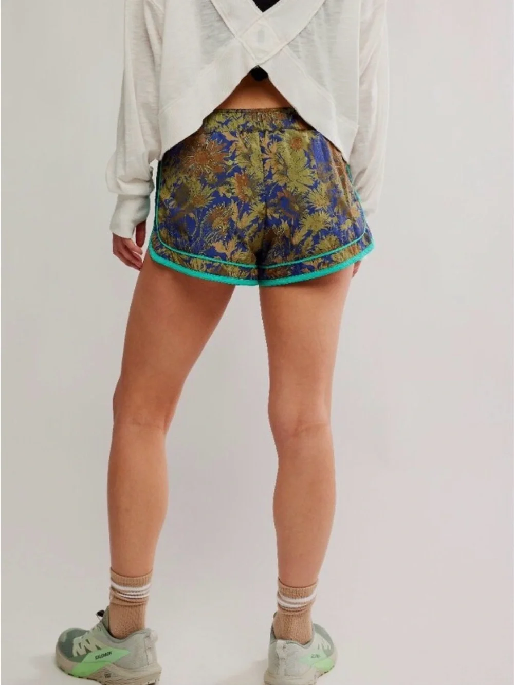 FP Movement Varsity Blues Printed Shorts Floral Camo - Picture 2 of 10